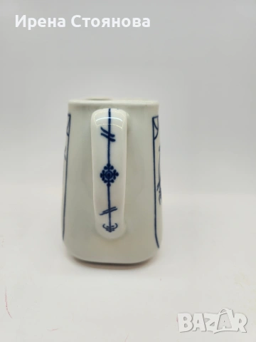 Кана за мляко с декор сламено цвете, "Indisch Blau" Walter. Кана за мляко с декор сламено цвете , снимка 2 - Сервизи - 53390121