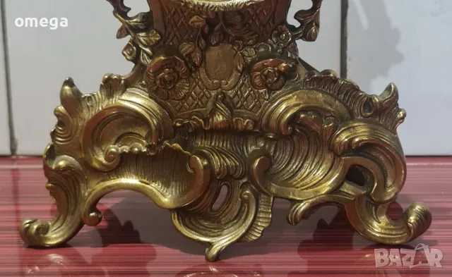 Италиански Бронзов Каминен Часовник Lancini , снимка 5 - Антикварни и старинни предмети - 50195336