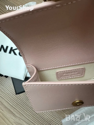 Оригинална чанта Pinko micro model в розов цвят, снимка 6 - Чанти - 54048216