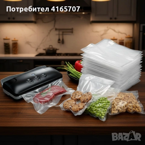 Вакуумни пликове за запечатване на храни – комплект 30 броя в 3 размера, снимка 3 - Други стоки за дома - 53046548