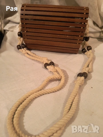 Дървена лятна чанта Zara. , снимка 6 - Чанти - 51186464