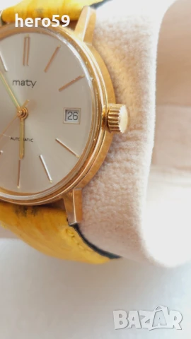 Мъжки швейцарски механичен автоматичен часовник 1970-80г.Отлично състояние , снимка 6 - Мъжки - 50910212