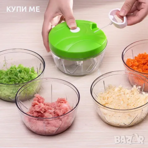 Механичен кухненски чопър Nicer Dicer Plus Speedy Chopper, снимка 2 - Кухненски роботи - 47870551