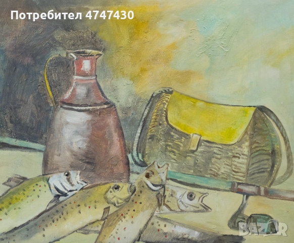 Петър Ненов маслени бои картина натюрморт, снимка 3 - Картини - 53636088