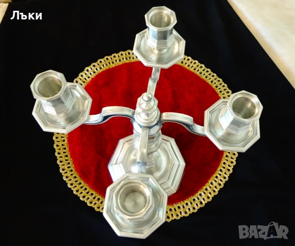 Christofle свещник четворка от калай 1.7 кг.,модел Cluny. , снимка 11 - Антикварни и старинни предмети - 51571324