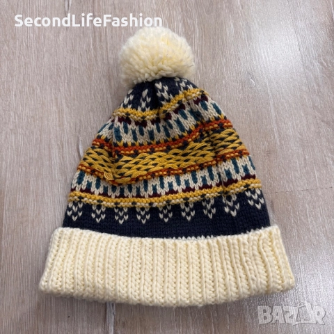 Плетена зимна шапка Burton Walden Fair Isle Beanie с помпон и маншет, снимка 2 - Шапки - 52180548
