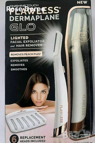 Уред за обезкосмяване Flawless Dermaplane Glo, снимка 3 - Епилатори - 45509486