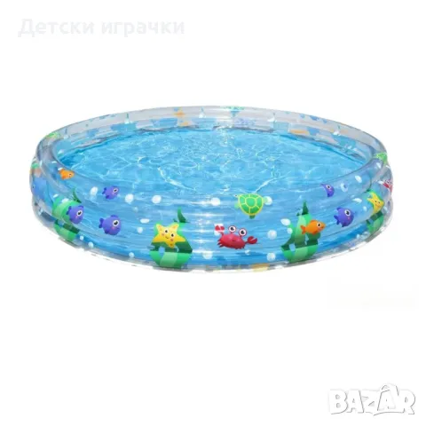 Детски надуваем басейн Bestway, 183 х 33 см, 3 пръстена, PVC, морски свят, снимка 5 - Басейни и аксесоари - 49925838