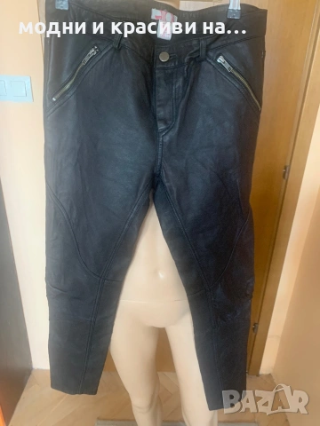 Дамски кожен панталон, размер М, снимка 9 - Панталони - 53219414