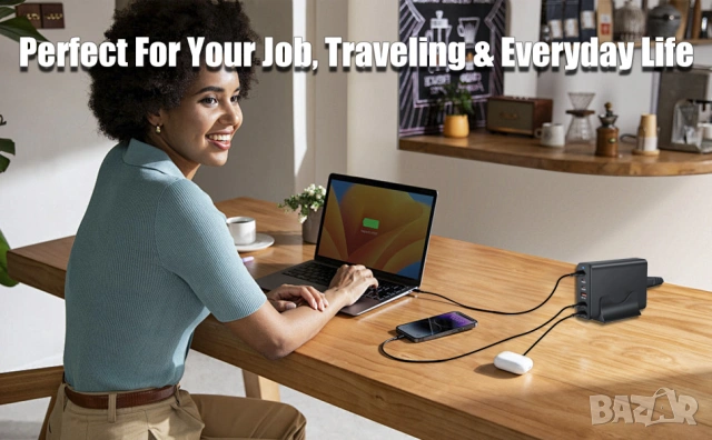 Станция за бързо зареждане хъб блок 120W GaN III 6-портова 65W порт, снимка 10 - Резервни части за телефони - 53439933