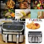 Двоен фритюрник с горещ въздух с тъч скрийн Lexical Airfryer LAF-3080, снимка 4