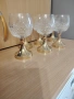Кристални чаши с позлатени столчета , снимка 2