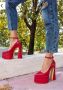 💥❤️Стилни дамски обувки на ток - червен лак❤️💥