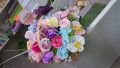 Букет от декоративни сапунени цветя рози орхидеи хортензии, снимка 8