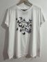 Макси еластична тениска в бяло с красиви пеперуди – 100 % памук, снимка 1 - Тениски - 45982885