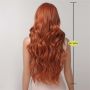 Дълга чуплива оранжева перука с бретон, снимка 9