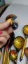 Винтидж руска хохлома, ръчно рисувано лаково дърво, черно, червено злато., снимка 10