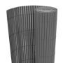 vidaXL Двустранна градинска ограда, PVC, 90x500 см, сива（SKU:43631, снимка 1 - Огради и мрежи - 45024055