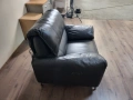 Тъмно сив графитен кожен фотьойл с електрически механизъм, снимка 3