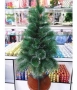 Коледна елха с бели заскрежени връхчета. С пластмасова стойка, снимка 3