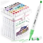 Ohuhu Fine Art Pens маркери с два писеца тип "Chisel" и "Fine", комплект 48 цвята, на алкохолна осно, снимка 1