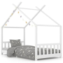 vidaXL Рамка за детско легло, бяла, бор масив, 90х200 см(SKU:283360