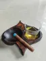 Арт пепелник за пури с място за чаша, снимка 11