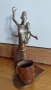 Стара африканска фигура от бронз и дърво, сувенир от Niamey 1955 година, снимка 5