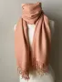 Голям, бледо розов шал от 100 % пашмина, 2 метра, снимка 6