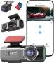 4K Dash Cam Q20 предна и задна, WiFi Даш камера, нощно виждане, 64GB SD, 170°, G-сензор, IPS, APP, снимка 1