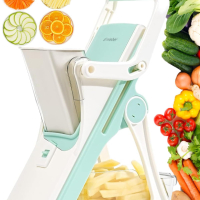 Mandoline Slicer Безопасна резачка за зеленчуци, многофункционален чопър 6 в 1 за храна (бял), снимка 1 - Аксесоари за кухня - 44989997