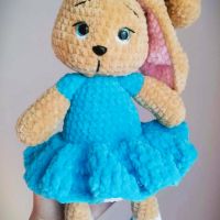 Плетена плюшена играчка - заек , снимка 3 - Плюшени играчки - 45238743
