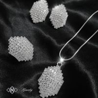 КОМПЛЕКТ ARINA / Цвят: Златисто, сребристо / Луксозен дамски комплект бижута с кристали от 3 части –, снимка 4 - Бижутерийни комплекти - 45791352