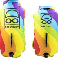 BEACHBUOY® Rainbow Буй за плуване, плувка за теглене с вградена суха чанта, снимка 1 - Водни спортове - 45119434