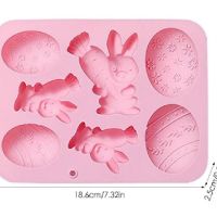 Великденски 6 яйца яйце заек с морков силиконов молд форма фондан гипс шоколад сапун, снимка 4 - Форми - 45452892