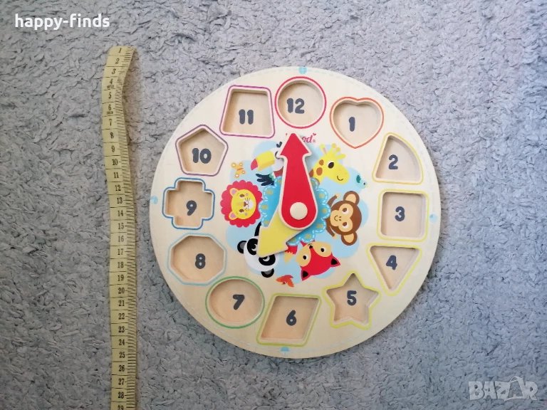 Дървен часовник - образователна игра, снимка 1