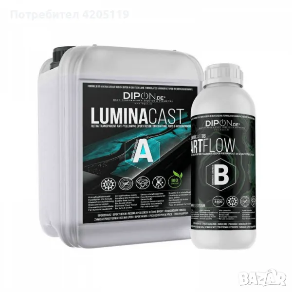 Епоксидна смола (1 до 20 мм.) LUMINACAST 6 ART FLOW - 1.5 кг., снимка 1