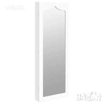 vidaXL Огледален шкаф за бижута, стенен монтаж, бял, 37,5x10x106 см(SKU:353226), снимка 1