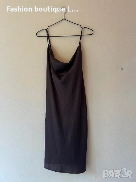 Сатенена кафява рокля с кръстосани презрамки на гърба с регулируема дължина S / M размер 🤎🤎🤎🤎🤎, снимка 1