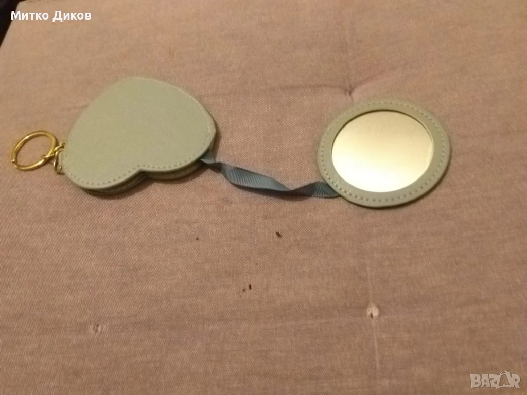 Ключодържател кожен огледало сърце любов нов, снимка 1