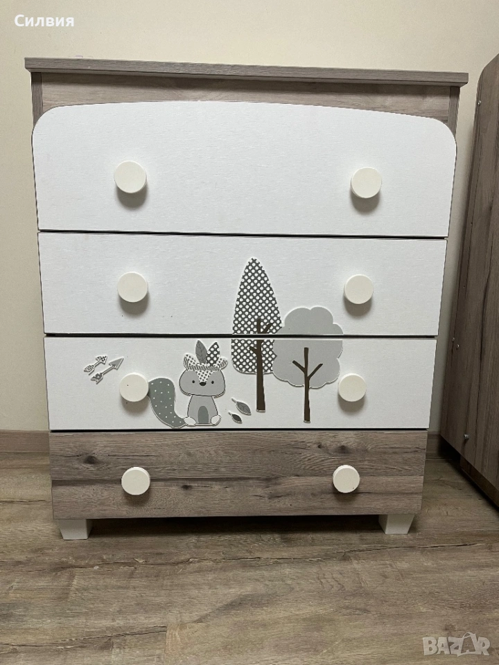 Бебешка кошара със скрин и матрак, снимка 1