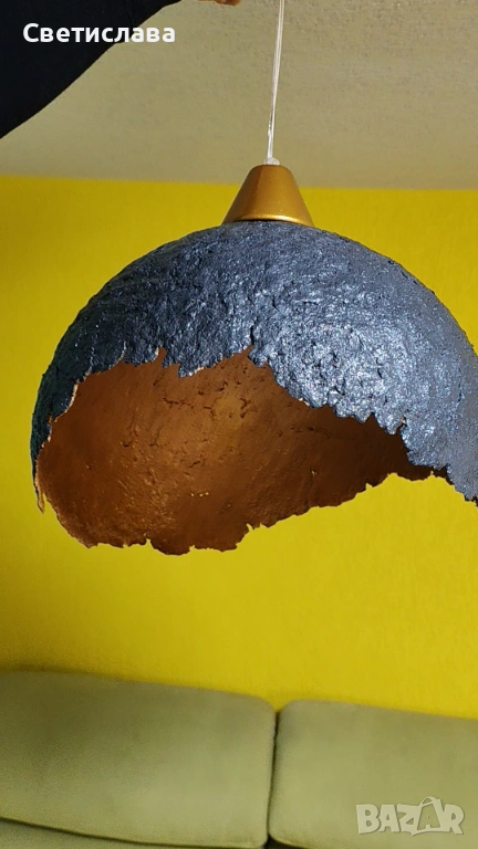 Уникален арт лампион от папиемаше – ръчна изработка, снимка 1