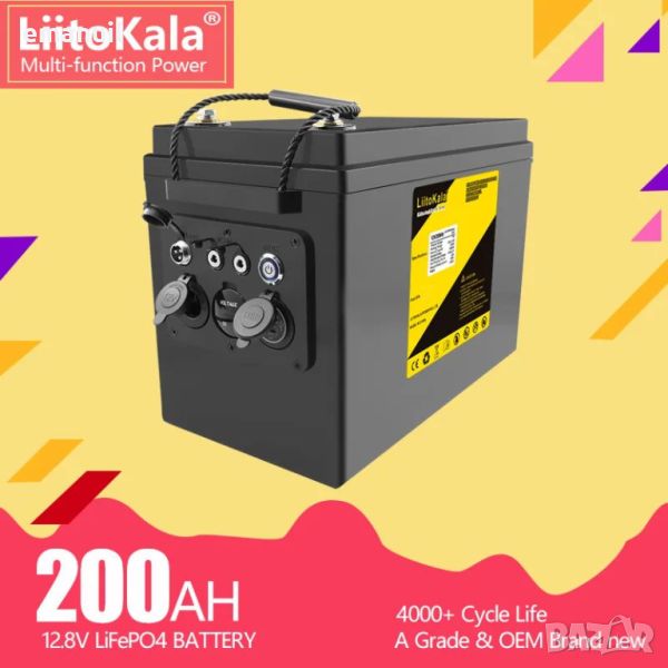 12V 200Ah LiFePO4 LiitoKala UPS POWER BANK Aкумулатор кемпер солар, снимка 1