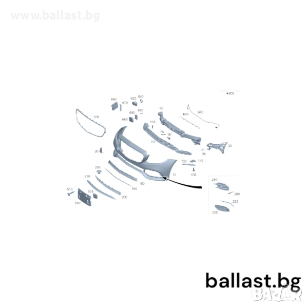 Инсталация предна броня A2135405584 E Klasse W213, снимка 1