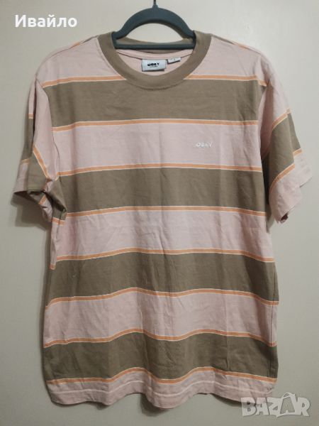 Obey WORMLY STRIPE T-Shirt. 

, снимка 1