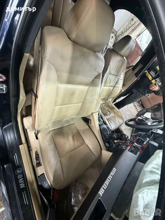 кожен салон и черен таван bmw e60 530d бмв е60 , снимка 1