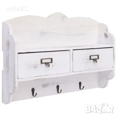 vidaXL Стенна закачалка за палта, бяла(SKU:284239, снимка 1