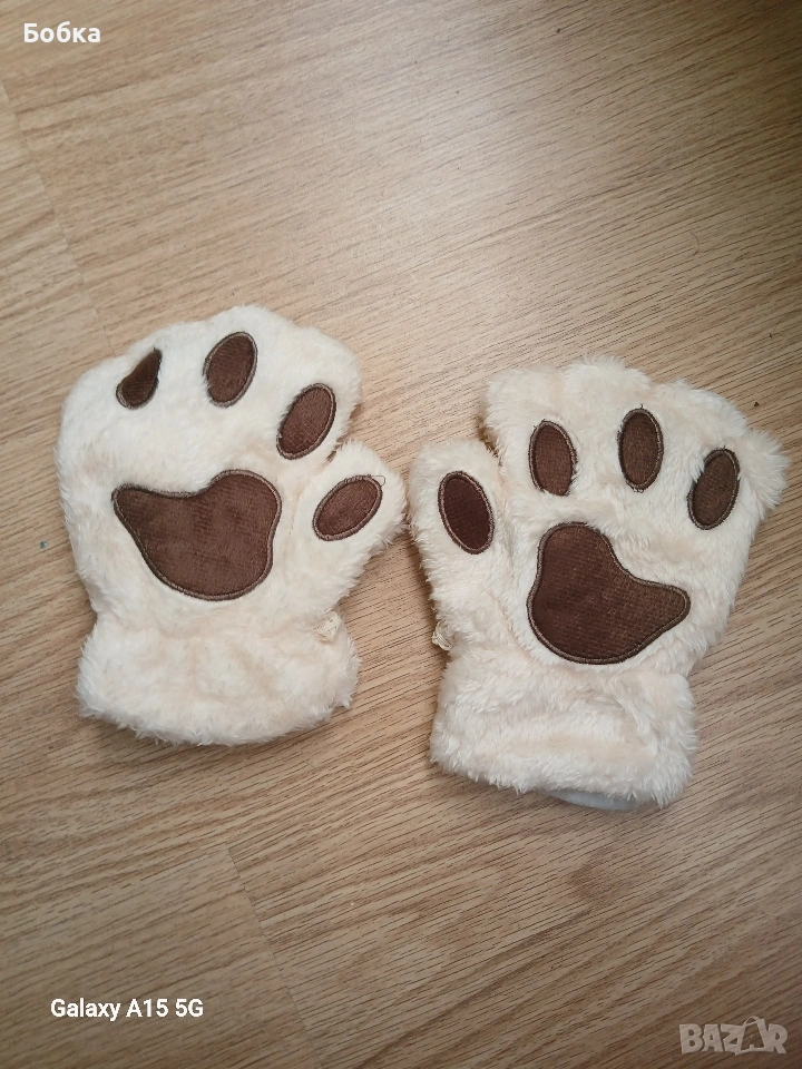 ръкавици плюшени лапички, снимка 1