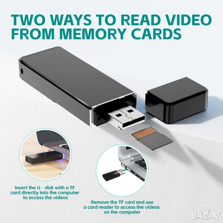 Шпионска камера тип USB памет, HD1920x1080, Сензор за движение, 64GB, снимка 1