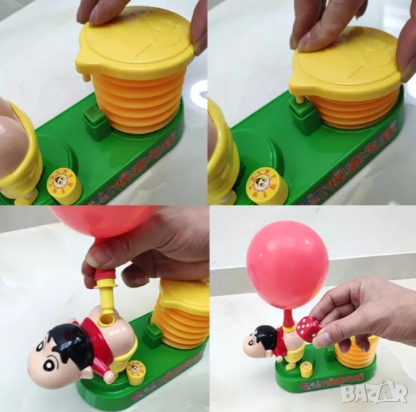  Забавна детска игра със зарчета и количка за надуване , снимка 1